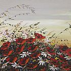 Maya Eventov Poppies & Daisies painting